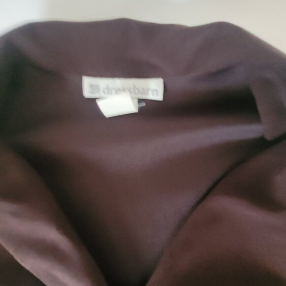 Brown Faux Suede Long Sleeve Blouse Dress Barn Womens Size XL - Picture 6 of 14
